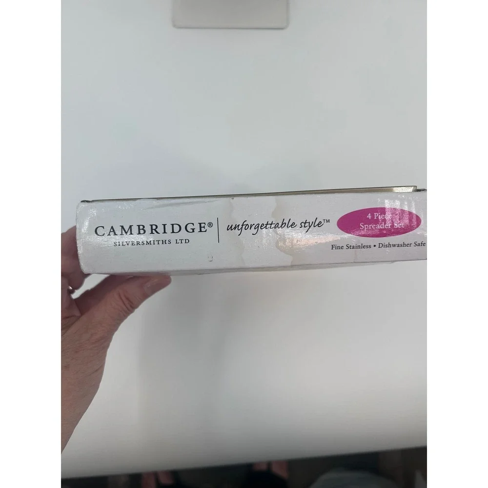 Cambridge Spreader Set Unisex OS Clear Silver 4 Piece Stainless Steel Ornate New
